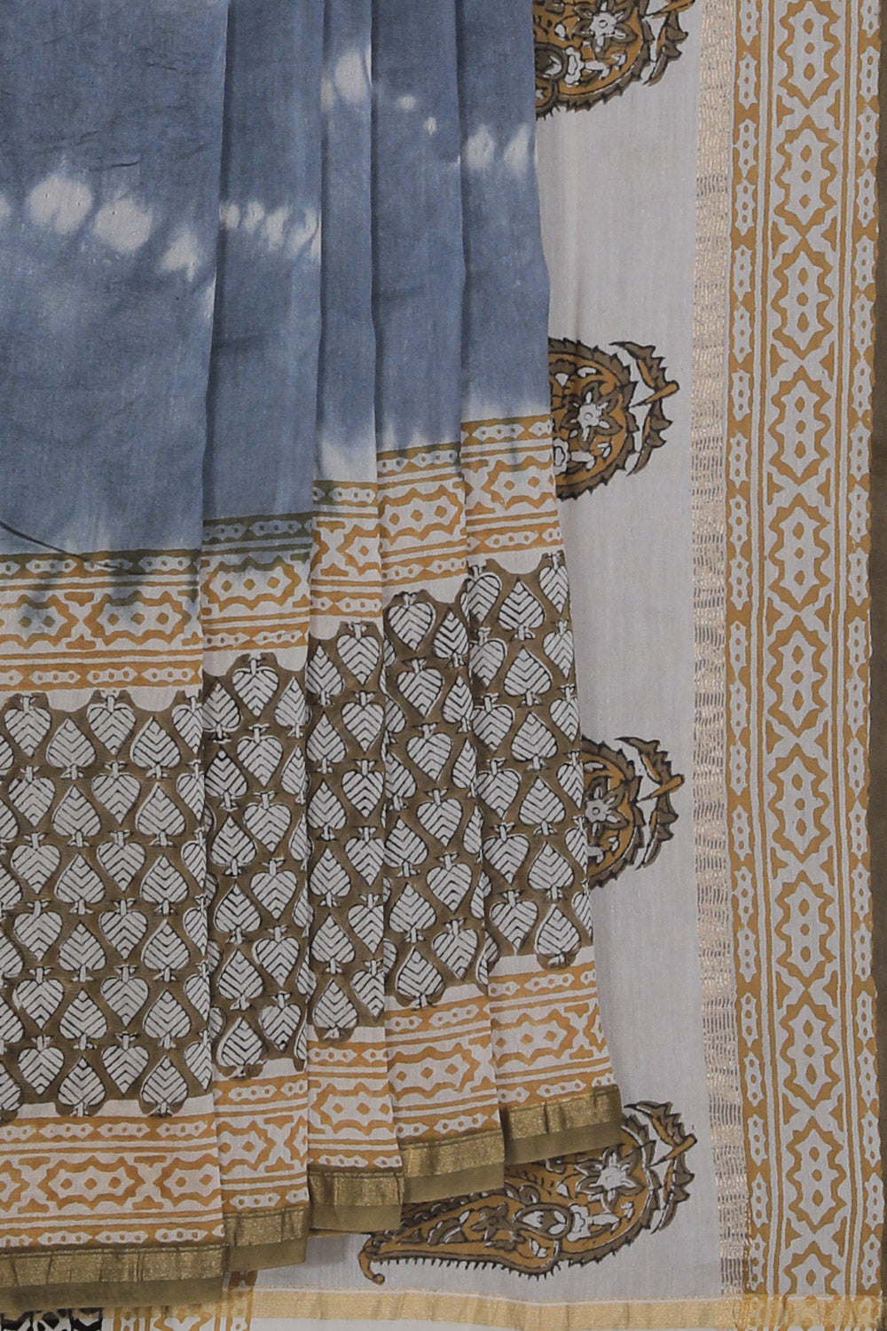 Image of Chanderi Cotton Silk Shibori Print Saree